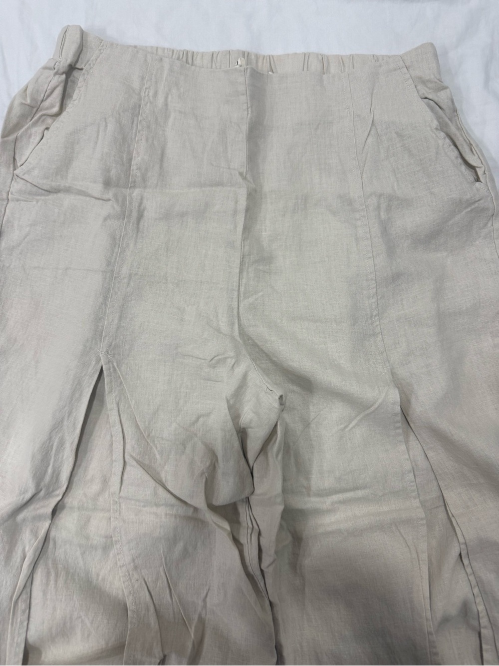 Beige Wide-Leg Women Pants - Picture 2 of 7